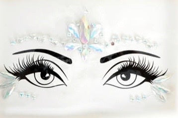 Glow in the dark Diamonte Face (Silver FLower)